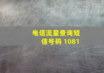 电信流量查询短信号码 1081